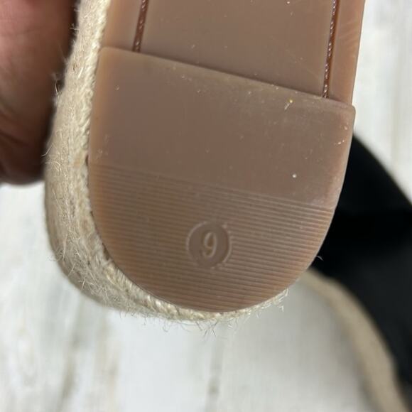 Marc Fisher Women’s 9 Black Leather Buckle Platform Espadrille Sandals NEW - Picture 10 of 10